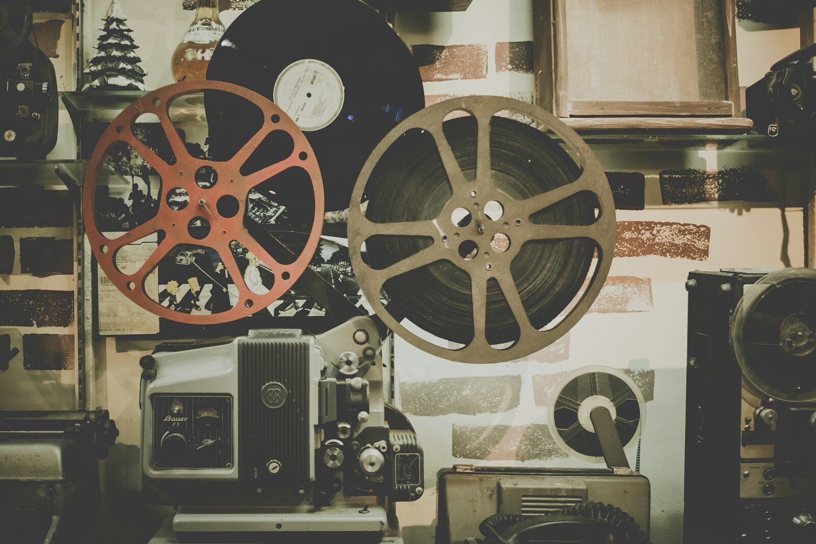 Vintage film reels, evoking the golden era of Indian cinema